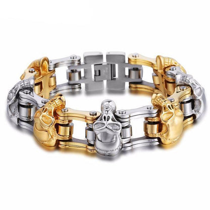 Link Skull Bracelet - alternate view, shown with a person (4 of 5)
