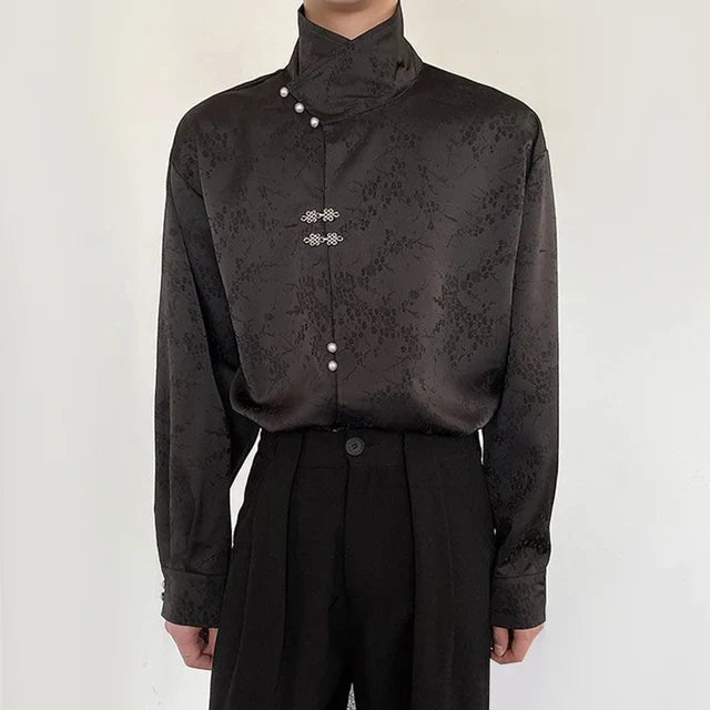 Men's Satin Blouse Black - alternate lifestyle view (3 of 3)