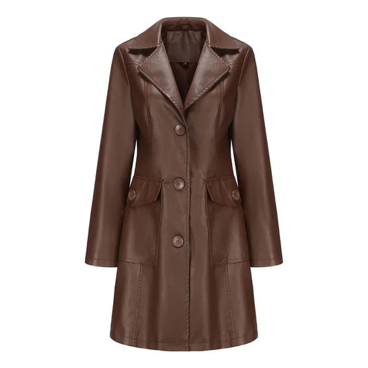 Women's Leather Coat Black