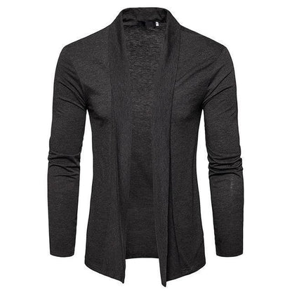 Men's Black Open-Front Shawl Knit Cardigan - alternate studio view (5 of 5)