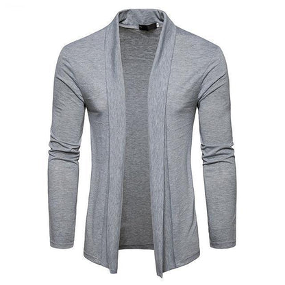 Men's Black Open-Front Shawl Knit Cardigan - alternate studio view (4 of 5)