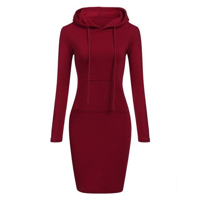 Gothic Hoodie Dress - alternate view, shown with a person (3 of 3)