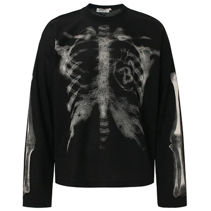 Ribcage Shadow Gothic Long Sleeve Top - front studio view (1 of 4)