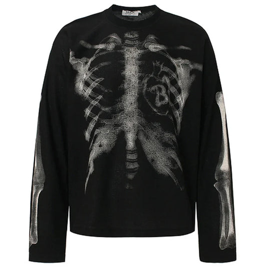 Ribcage Shadow Gothic Long Sleeve Top - front studio view (1 of 4)