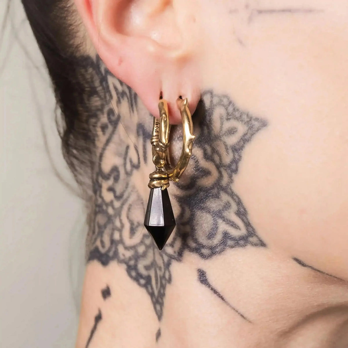 WRAPPED RELIC EARRINGS(SILVER-TURQUOISE)