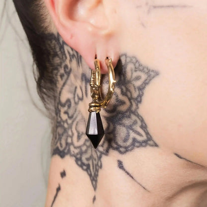 WRAPPED RELIC EARRINGS(SILVER-TURQUOISE)