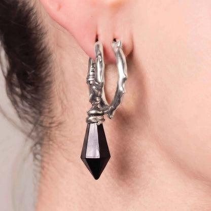 WRAPPED RELIC EARRINGS(SILVER-TURQUOISE)