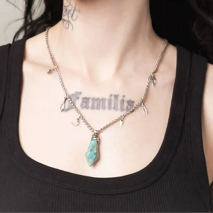 WRAPPED RELIC NECKLACE (SILVER-OBSIDIAN)