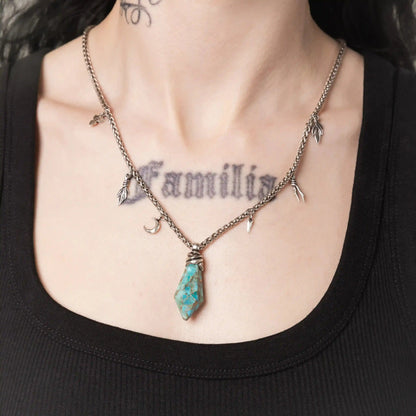 WRAPPED RELIC NECKLACE (SILVER-OBSIDIAN)