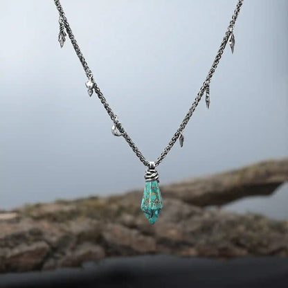 WRAPPED RELIC NECKLACE (SILVER-OBSIDIAN)